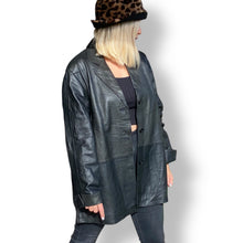 Load image into Gallery viewer, Gorgeous Black Leather Long Coat
