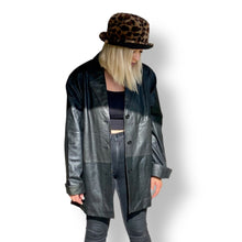 Load image into Gallery viewer, Gorgeous Black Leather Long Coat
