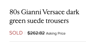 Vintage Gianni Versace Olive Green Suede Pants
