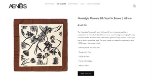 Gorgeous Aeneis Nostalgia Flowers Silk Scarf in Brown