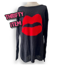 Load image into Gallery viewer, Super Cute Preloved Mohair Jersey with Red Lips
