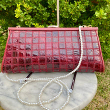 Load image into Gallery viewer, Vintage Patchwork Crocodile Leather Clutch, c. 1980s
