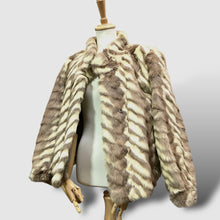 Load image into Gallery viewer, Vintage Striped Fur Jacket
