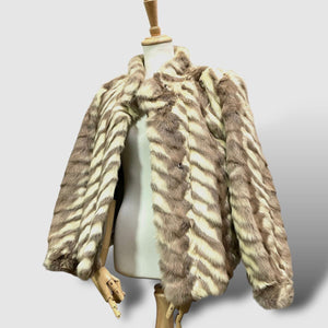 Vintage Striped Fur Jacket