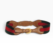 Load image into Gallery viewer, Vintage 1970s Gucci Web Horsebit Belt
