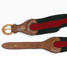 Load image into Gallery viewer, Vintage 1970s Gucci Web Horsebit Belt
