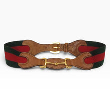 Load image into Gallery viewer, Vintage 1970s Gucci Web Horsebit Belt
