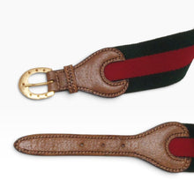 Load image into Gallery viewer, Vintage 1970s Gucci Web Horsebit Belt
