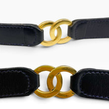 Load image into Gallery viewer, Vintage Chanel Black Leather CC Belt – Made in France
