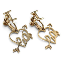 Load image into Gallery viewer, Vintage Christian Dior Heart &amp; Arrow Logo Clip-On Earrings
