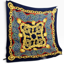 Load image into Gallery viewer, Vintage Céline Paris Gold Chain &amp; Medallion Silk Scarf
