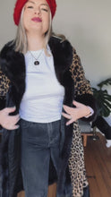 Load and play video in Gallery viewer, Vintage Leopard Fur Coat with Mink Trim by Koseff’s of Johannesburg
