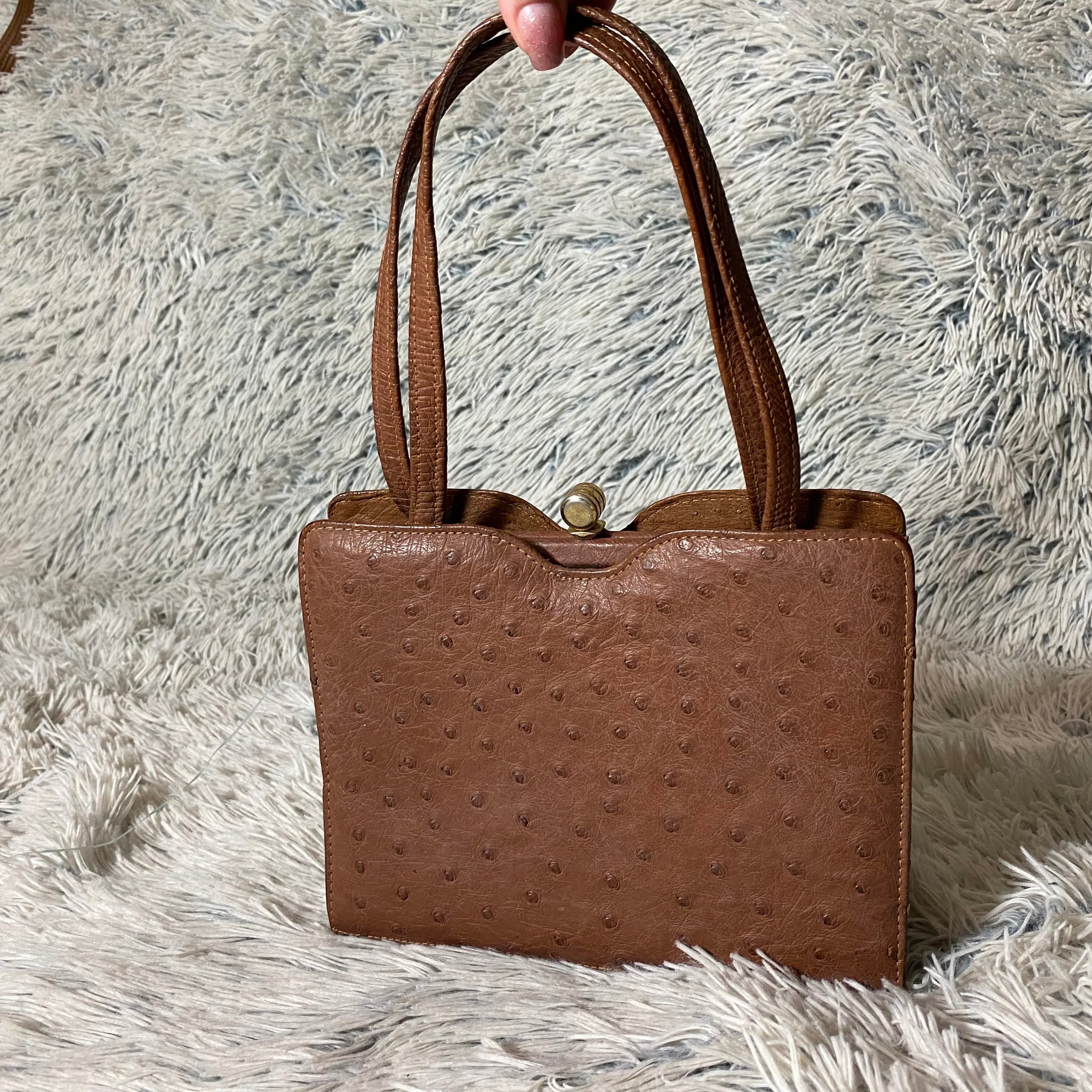 Vintage Corbeau Ostrich Skin Bag – Vintage Swag SA