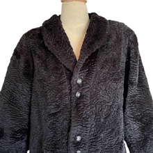 Load image into Gallery viewer, Vintage Black Faux Fur Coat
