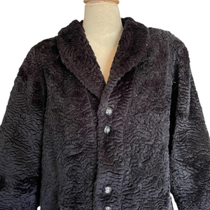 Vintage Black Faux Fur Coat