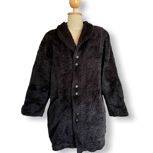 Vintage Black Faux Fur Coat