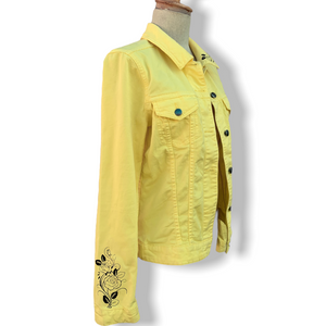 Banana Yellow Denim Jacket with Custom Artwork