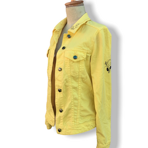 Banana Yellow Denim Jacket with Custom Artwork